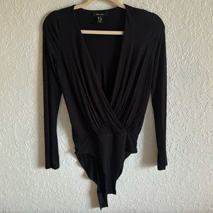 ASOS New Look Deep V Black Bodysuit